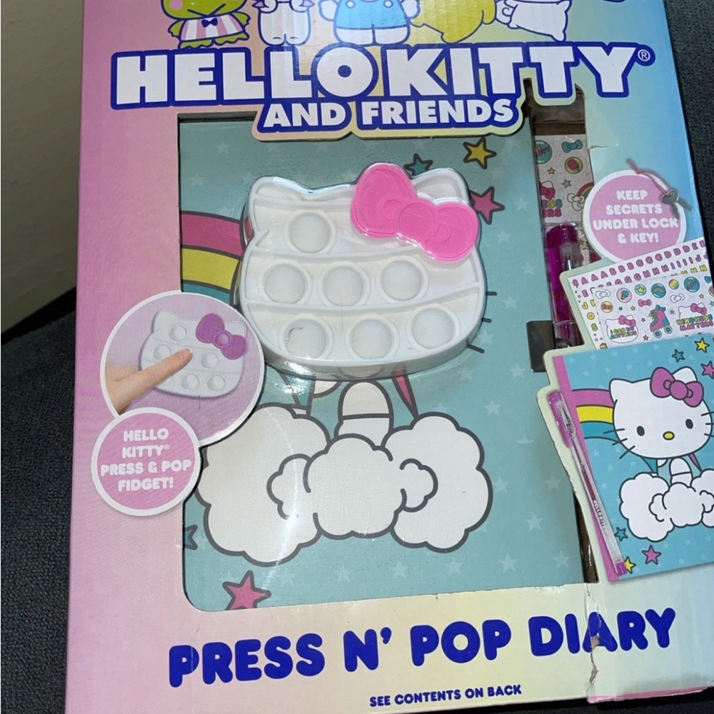 Hello Kitty and Friends Press N' Pop Diary Set - Pink and White